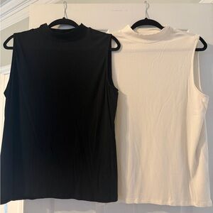 Chico's Black and Cream Muscle Tees